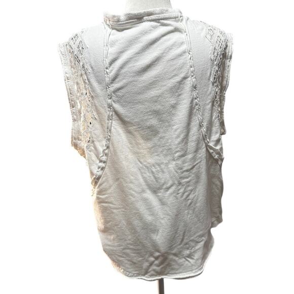 Free People “Table For Two” Tunic White Lace Knit Sleeveless Boho Romantic (S) - Picture 4 of 7
